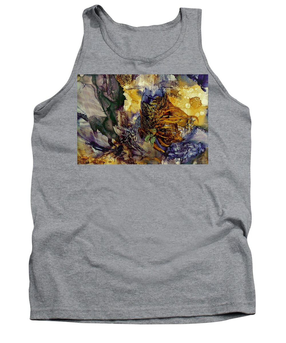 Flow Tank Top featuring the painting Re-emergence by Angela Marinari