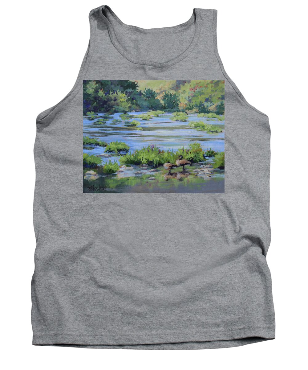 River Tank Top featuring the painting Resting by Karen Ilari
