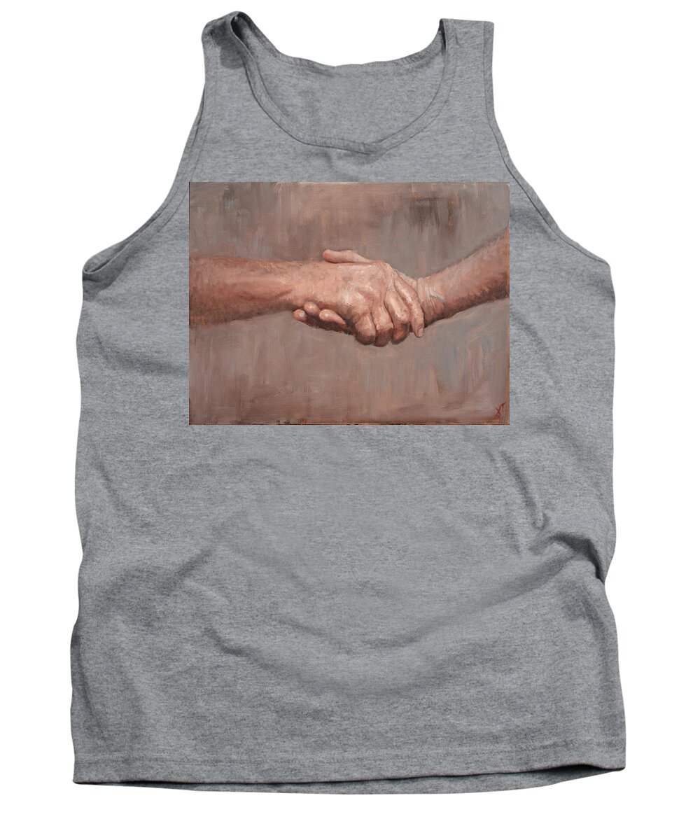 Hands Tank Top featuring the painting Restoration by Christy Sawyer