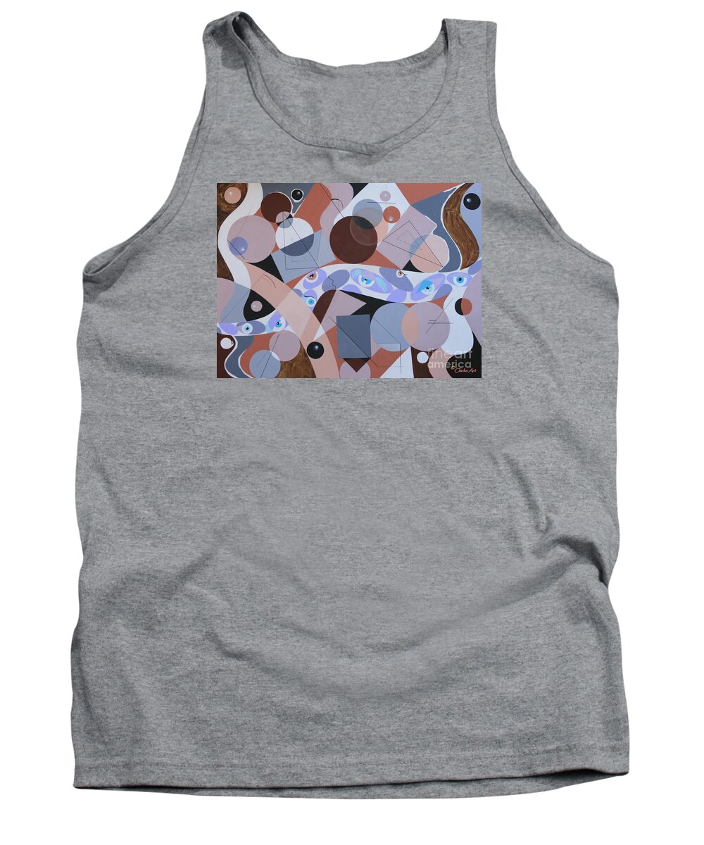Art With Eyes Tank Top featuring the painting Figuring the Equation by Jean Clarke