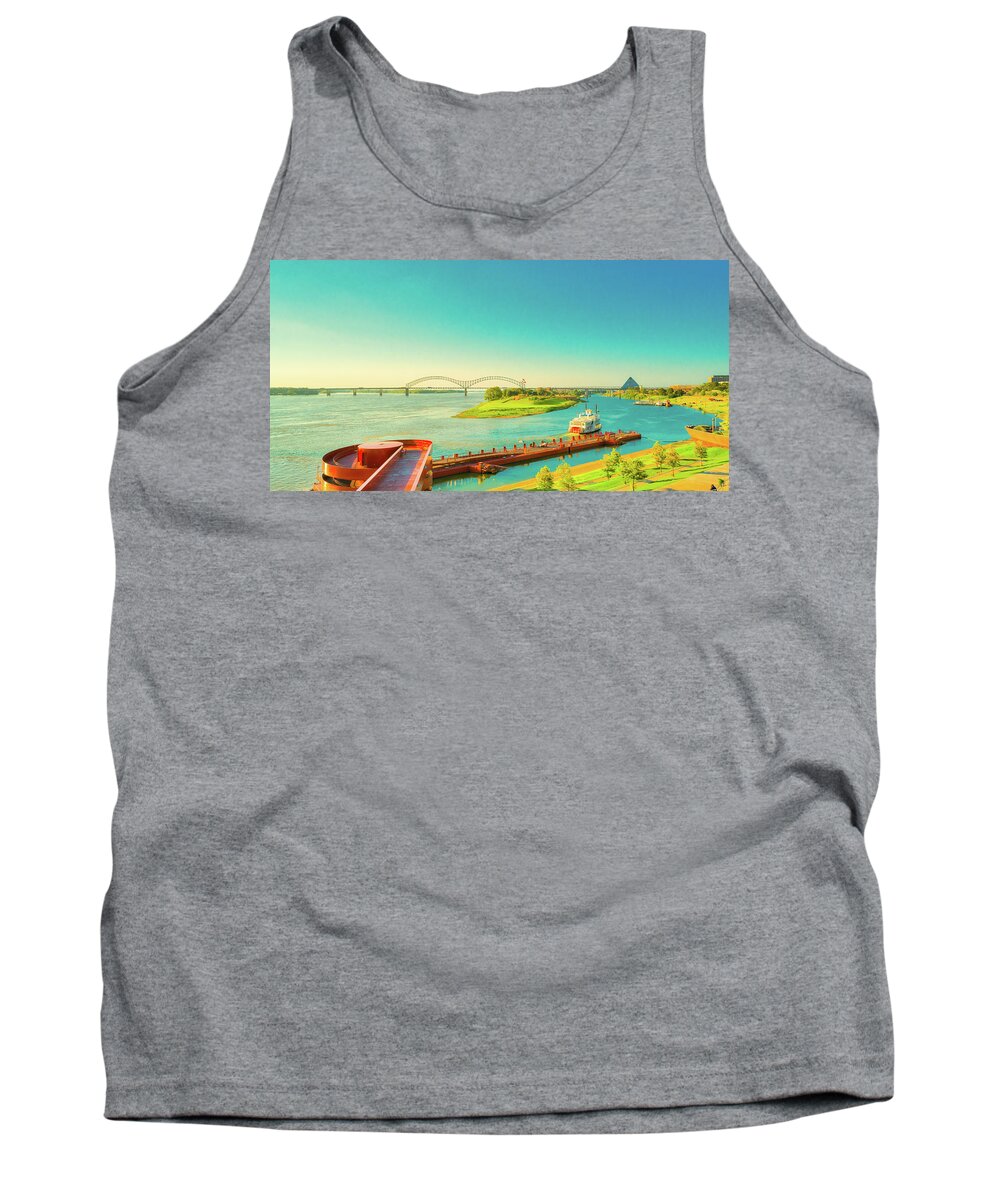 Birthplace Of Rock 'n Roll Tank Top featuring the photograph Rolling on the River by Darrell DeRosia
