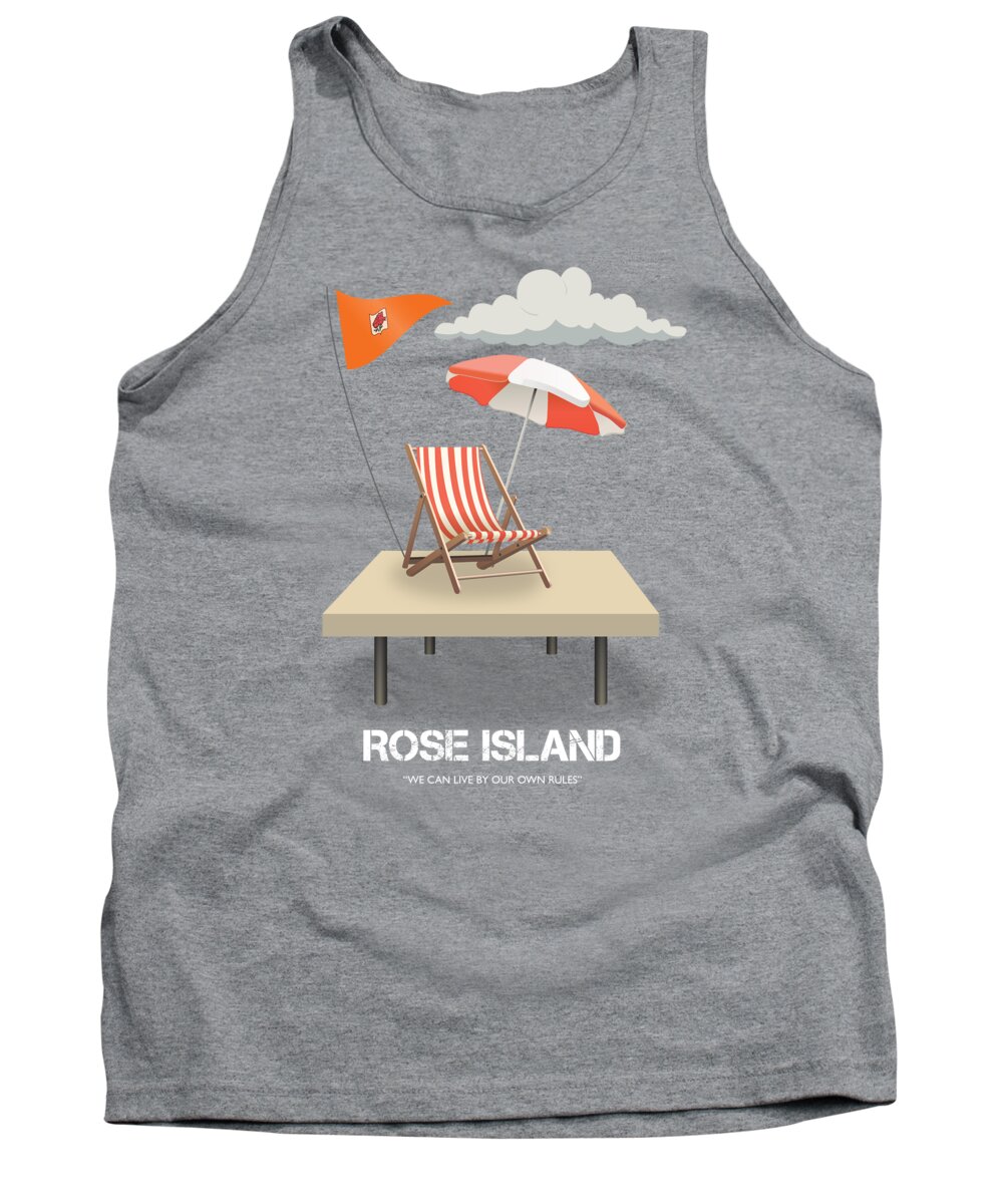 Rose Island Tank Top featuring the digital art Rose Island - Alternative Movie Poster by Movie Poster Boy