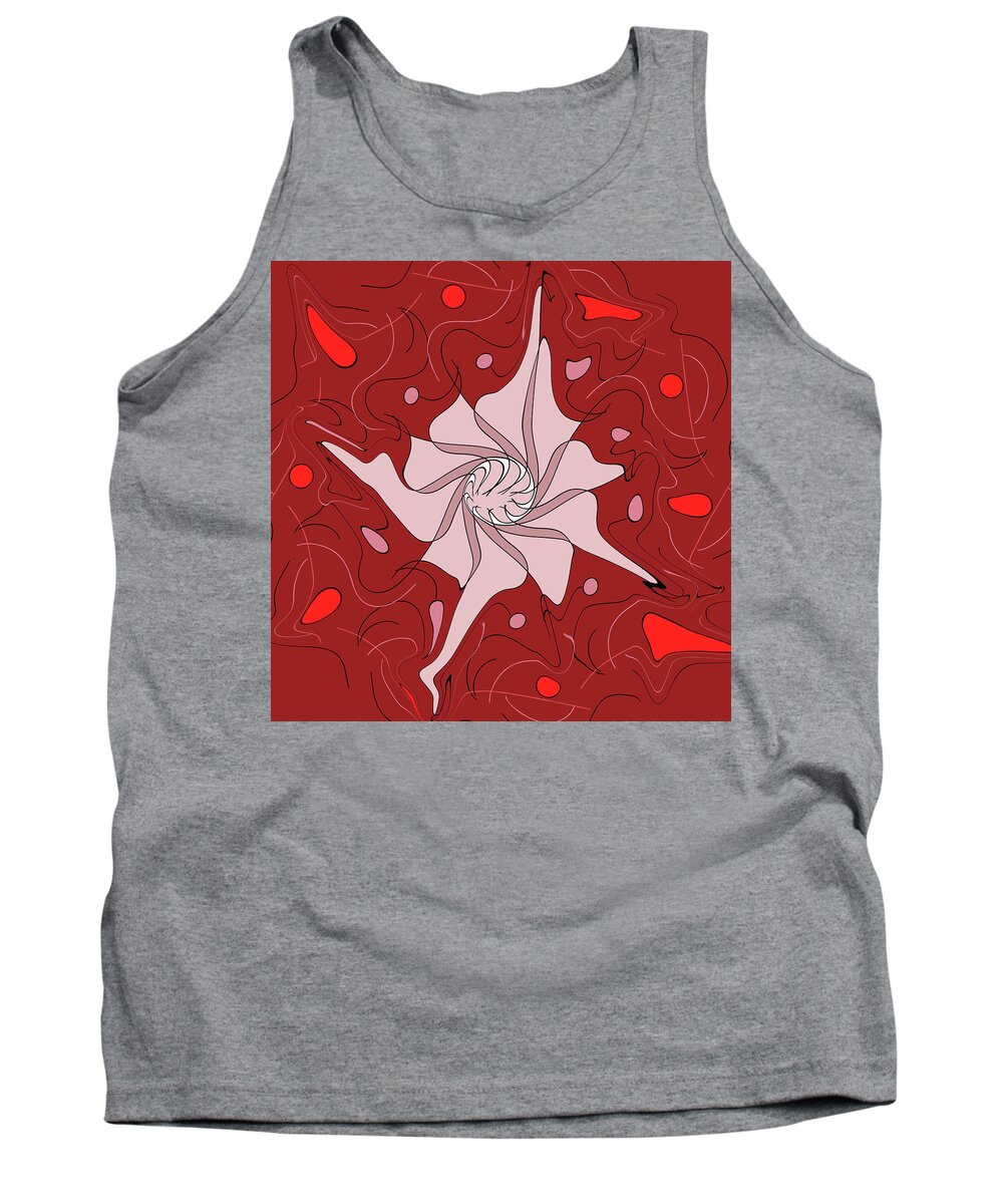 Abstract Drawing Tank Top featuring the digital art Running In Every Direction 2 062222 by Mary Bedy