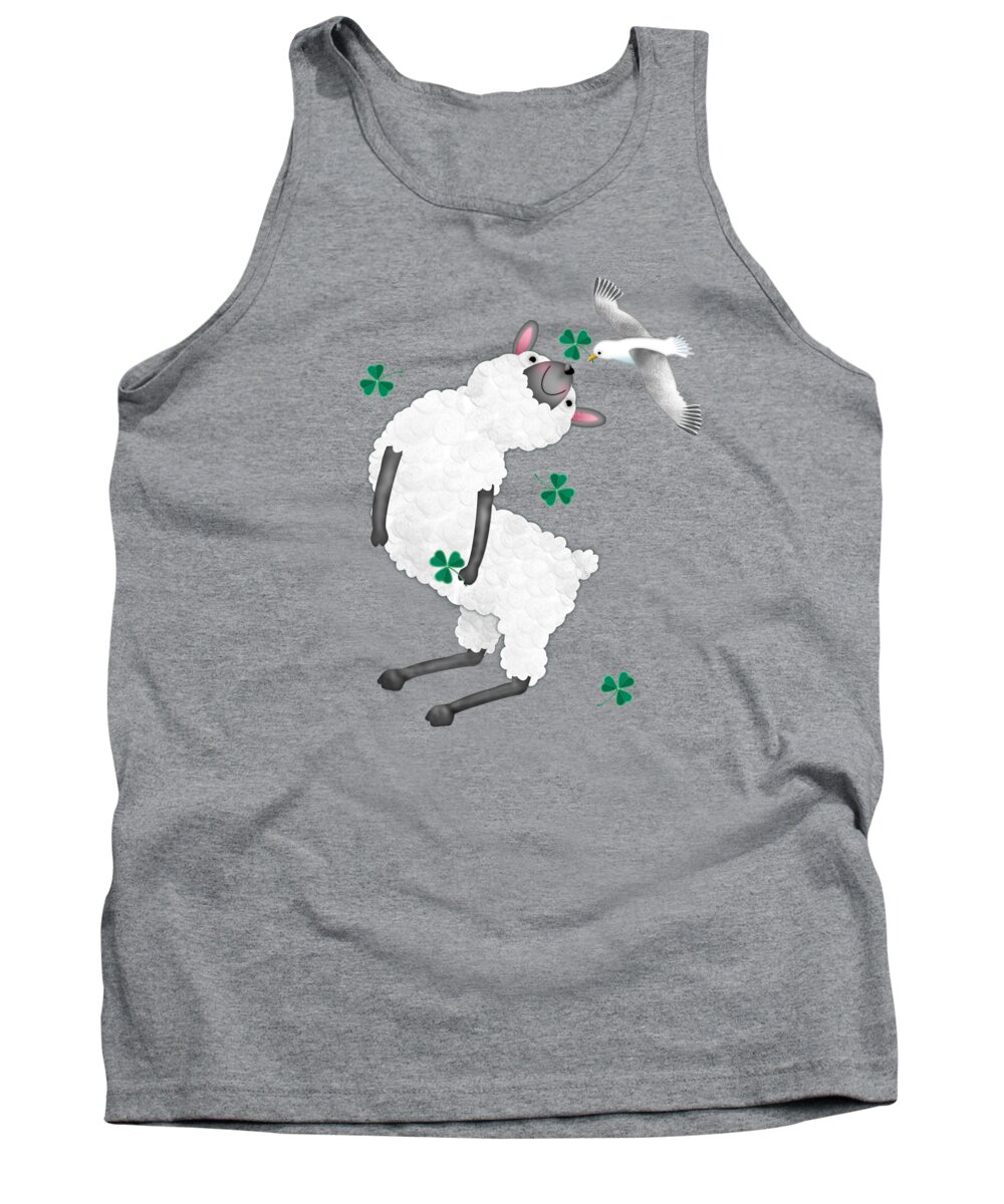 Sheep Tank Top featuring the digital art S is for Sheep by Valerie Drake Lesiak