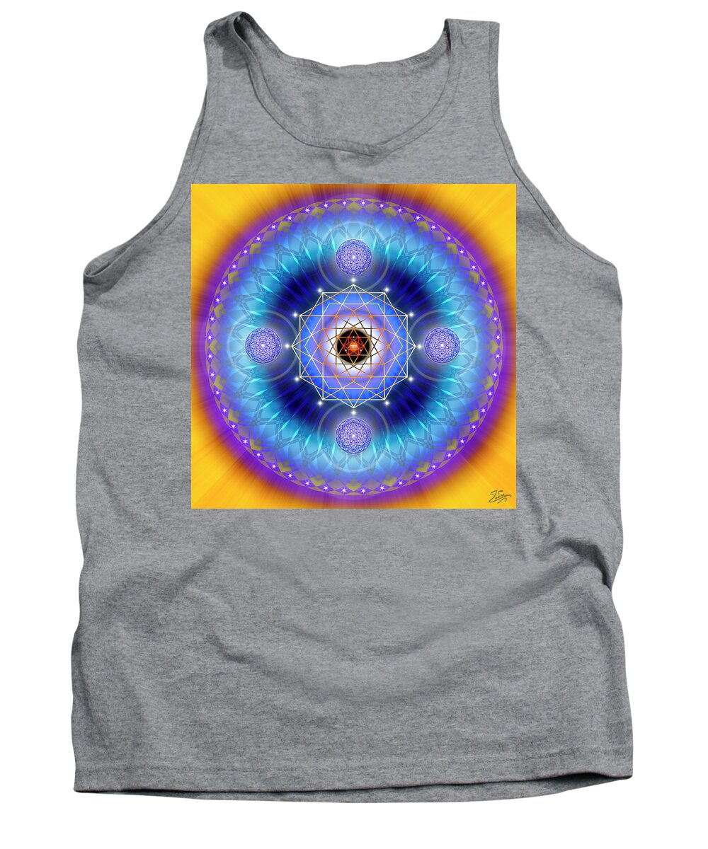 Endre Tank Top featuring the digital art Sacred Geometry 801 by Endre Balogh