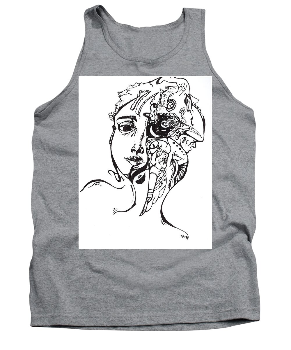• Abstract  Tank Top featuring the drawing Scribble by Gustavo Ramirez