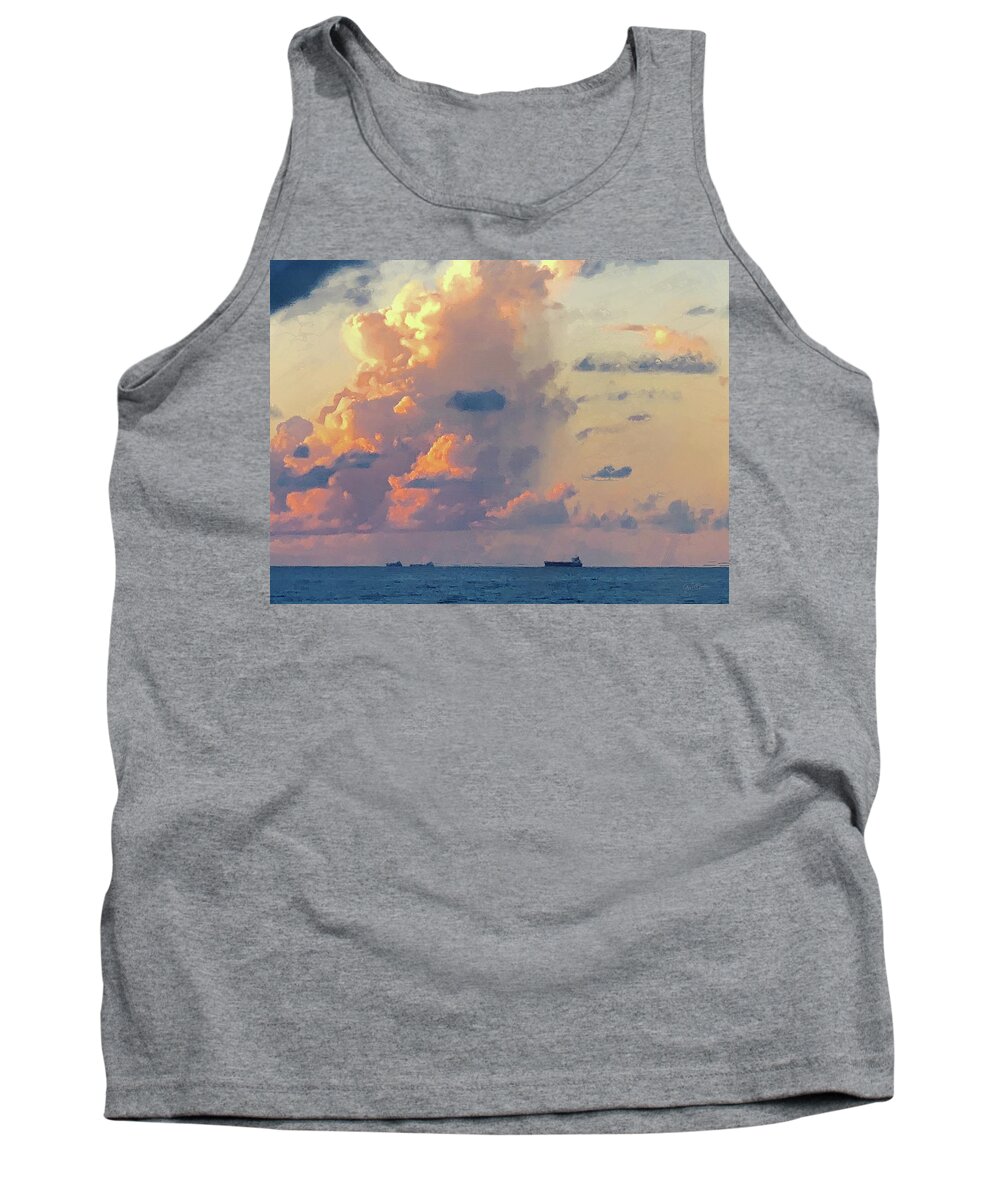 Seascape Tank Top featuring the photograph Seafarers Sunset by GW Mireles
