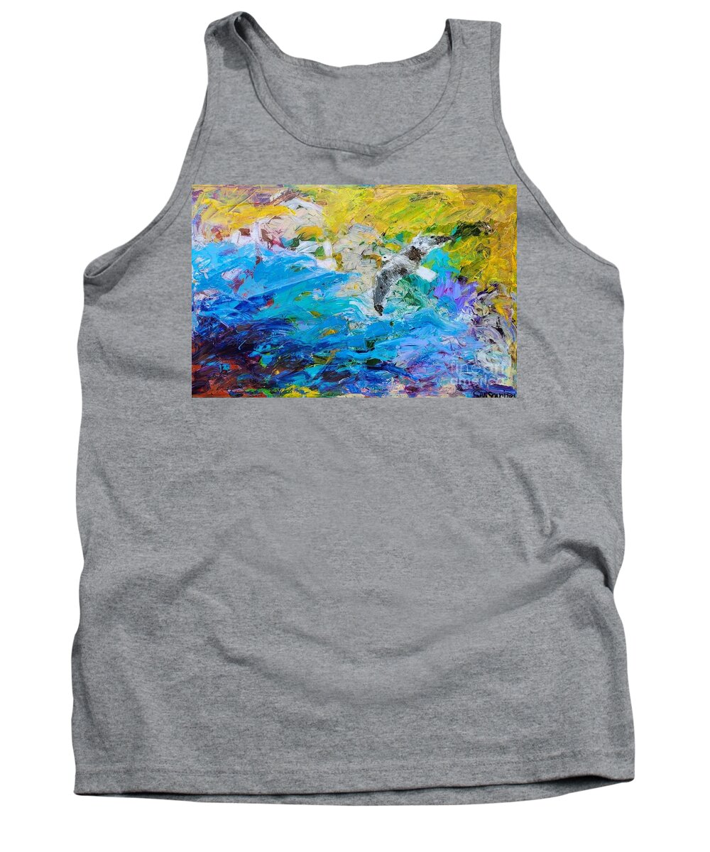  Tank Top featuring the painting Seagull Soaring, Vero Beach by Mark SanSouci