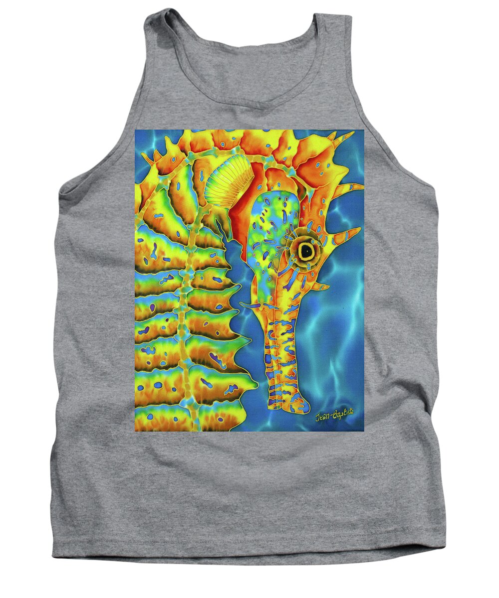 Seahorse Tank Top featuring the painting Seahorse - Close Up by Daniel Jean-Baptiste