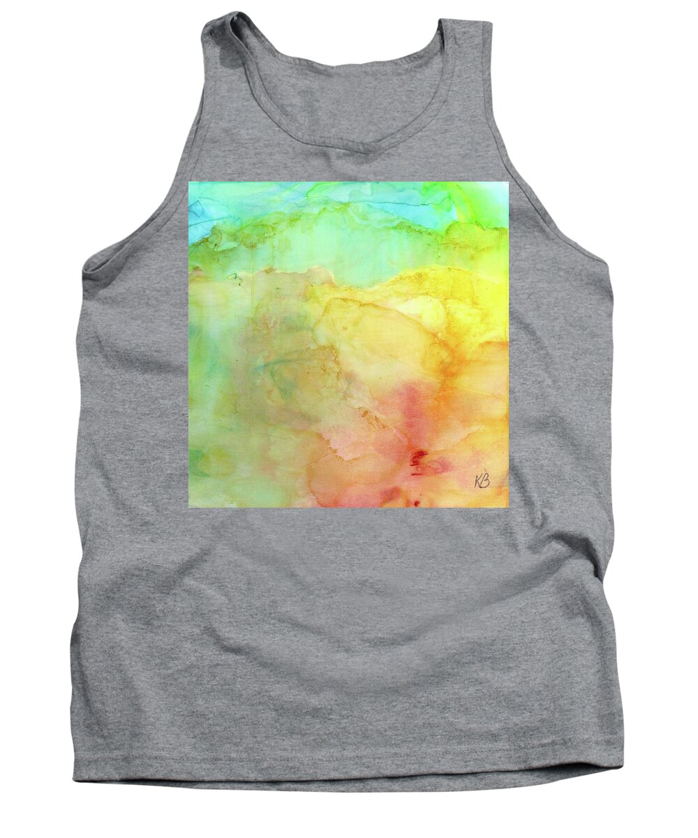 Peach Tank Top featuring the painting Serenity by Katy Bishop