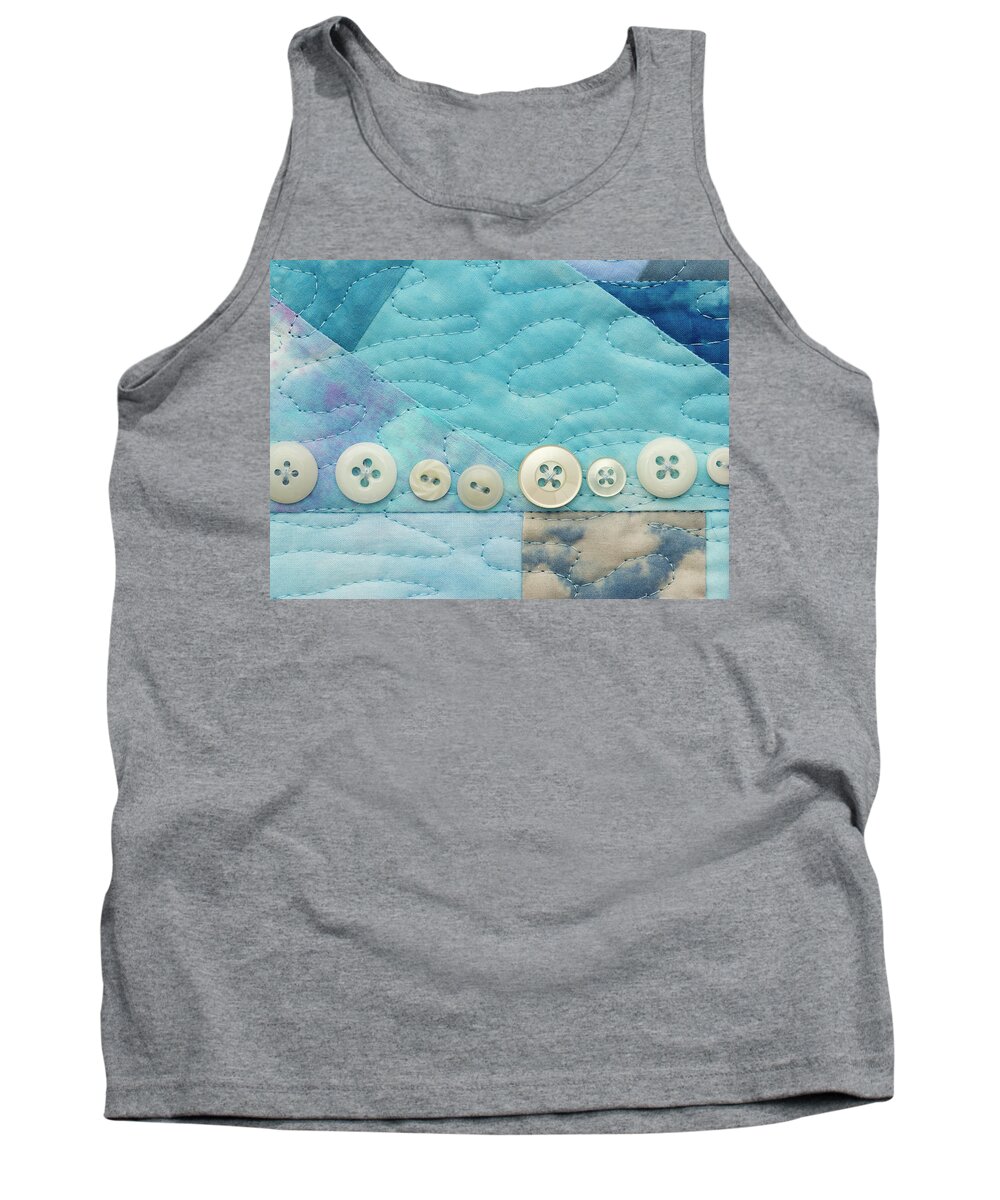 Fiber Wall Art Tank Top featuring the mixed media Shrine To Land and Sky A by Vivian Aumond