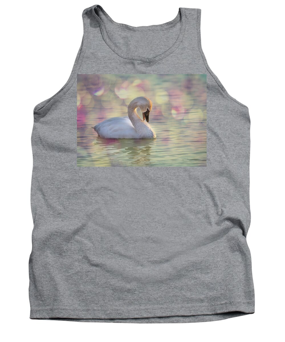 Bashful Tank Top featuring the photograph Shy Swan by Patti Deters