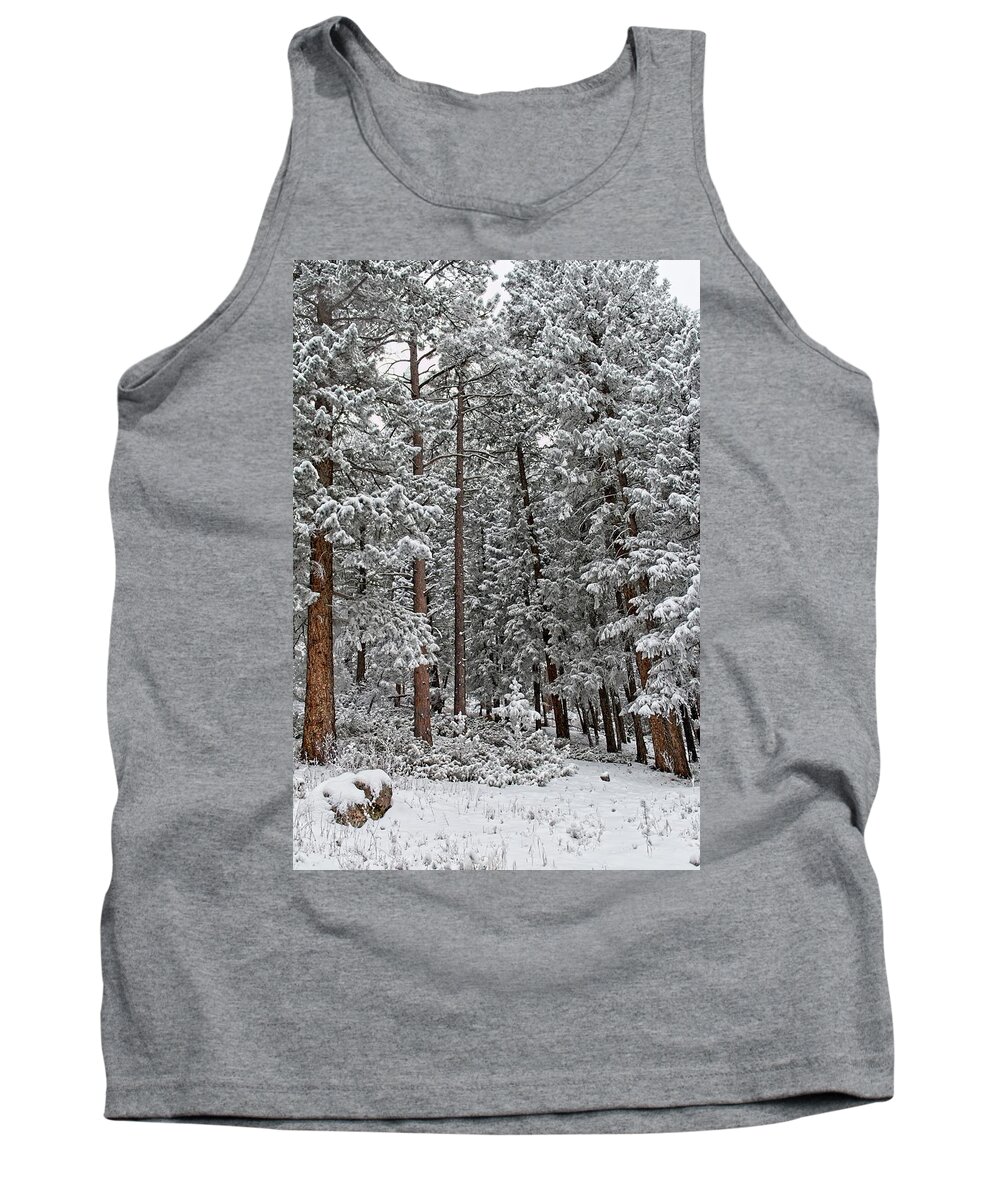 Icy Tank Top featuring the photograph Silent Sentinels of the Forest by Loren Gilbert