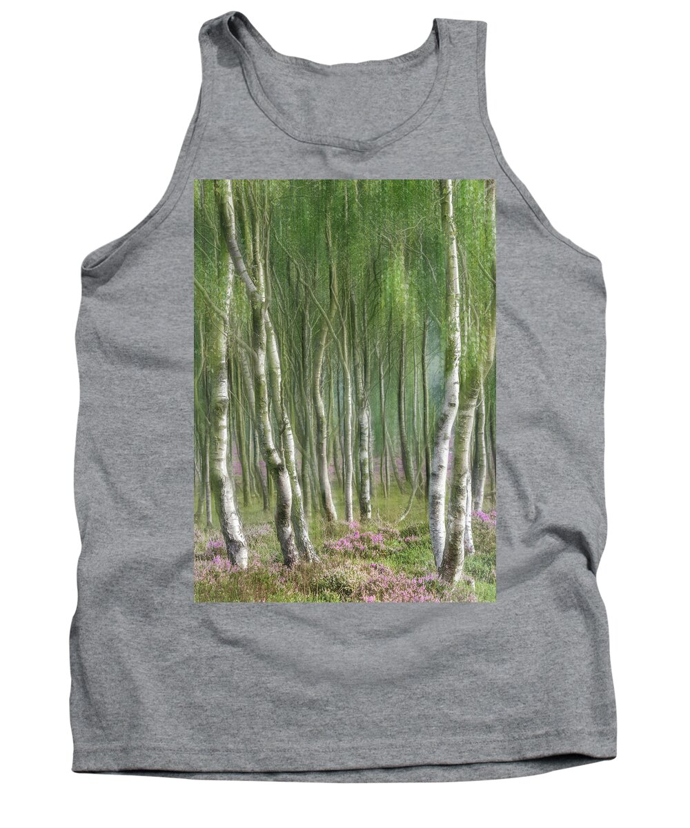 Abstract Tank Top featuring the photograph Silver Birch by Sue Leonard