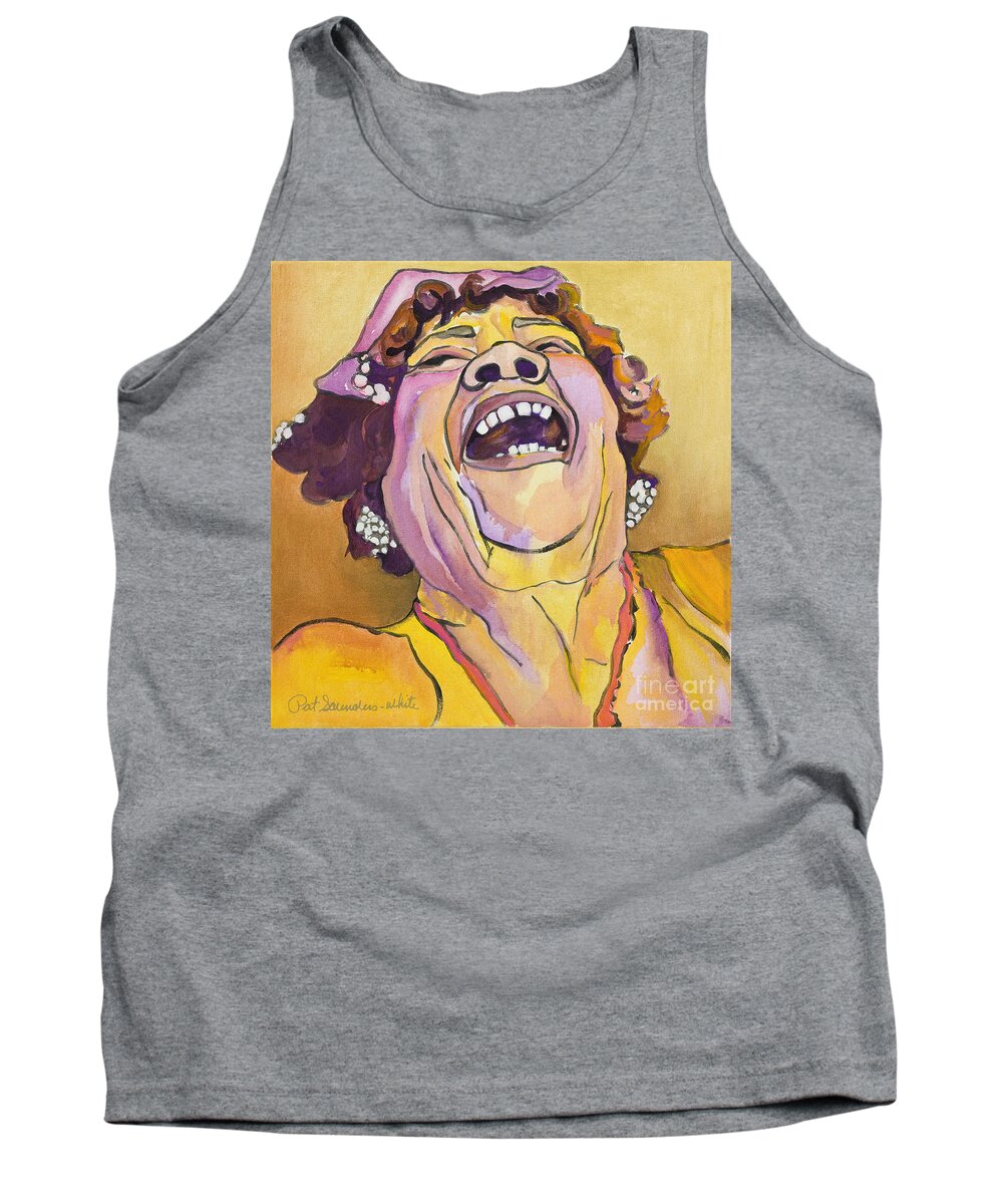 Pat Saunders-white Tank Top featuring the painting Singing The Blues by Pat Saunders-White