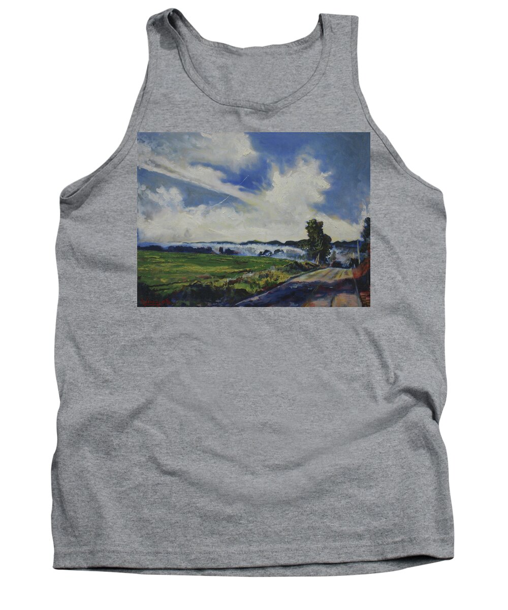 Landscape Tank Top featuring the painting Sky Paths 5 by Douglas Jerving