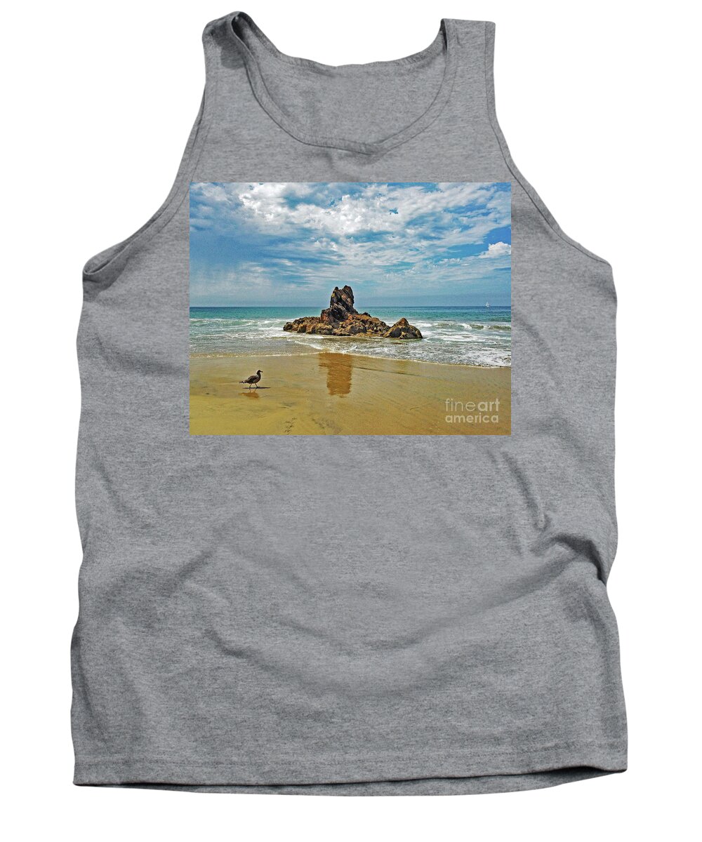 Corona Del Mar Tank Top featuring the photograph Sky Sea and Sand by Cheryl Del Toro