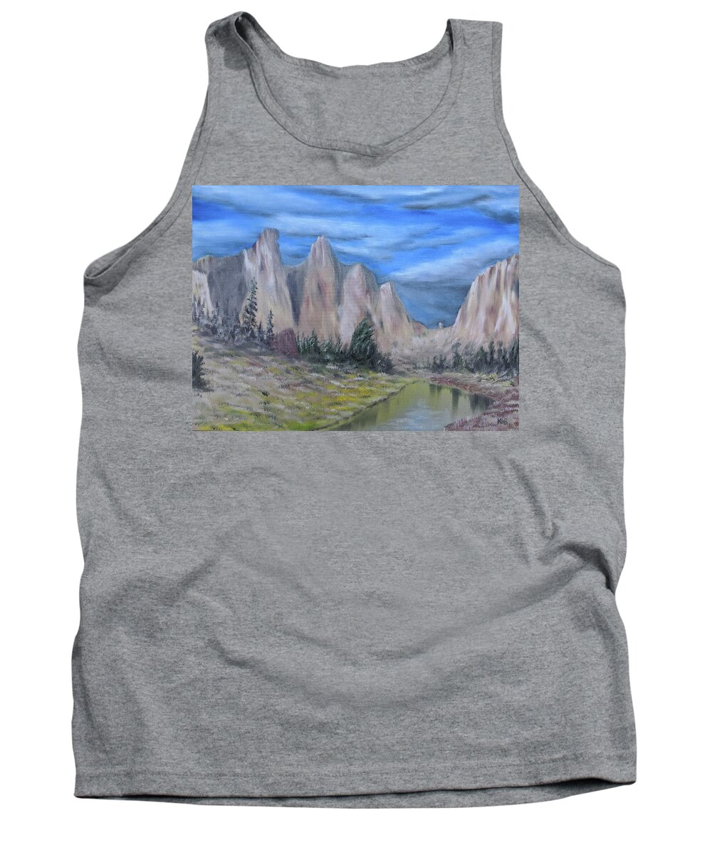 Oregon Tank Top featuring the painting Smith Rock by Kevin Daly