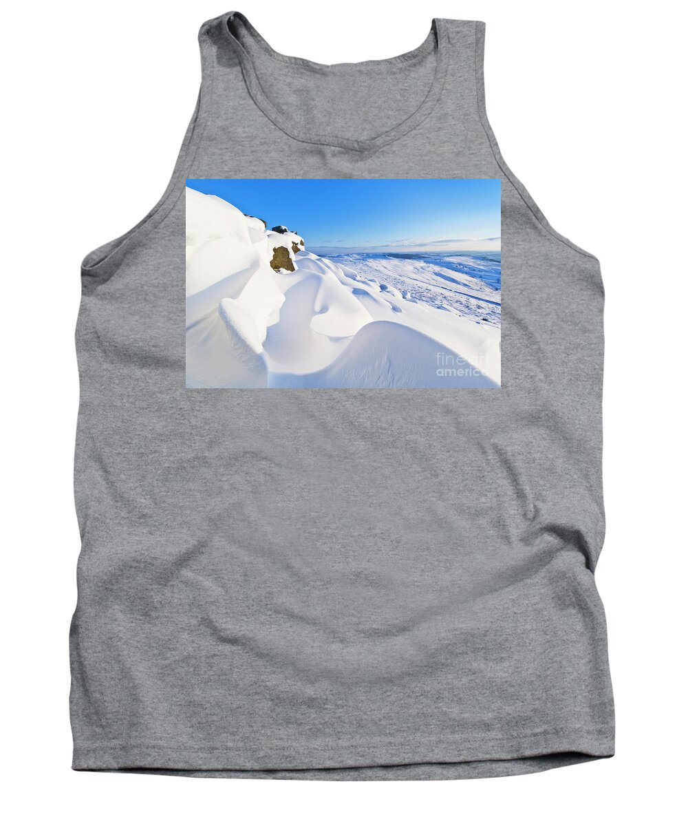 Snow Landscape Tank Top featuring the photograph Snow Drifts on Stanage Edge, Peak District, England by Neale And Judith Clark