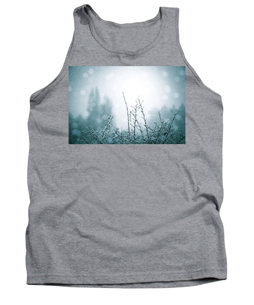 Snow Tank Top featuring the photograph Snowy Day Abstract by Naomi Maya