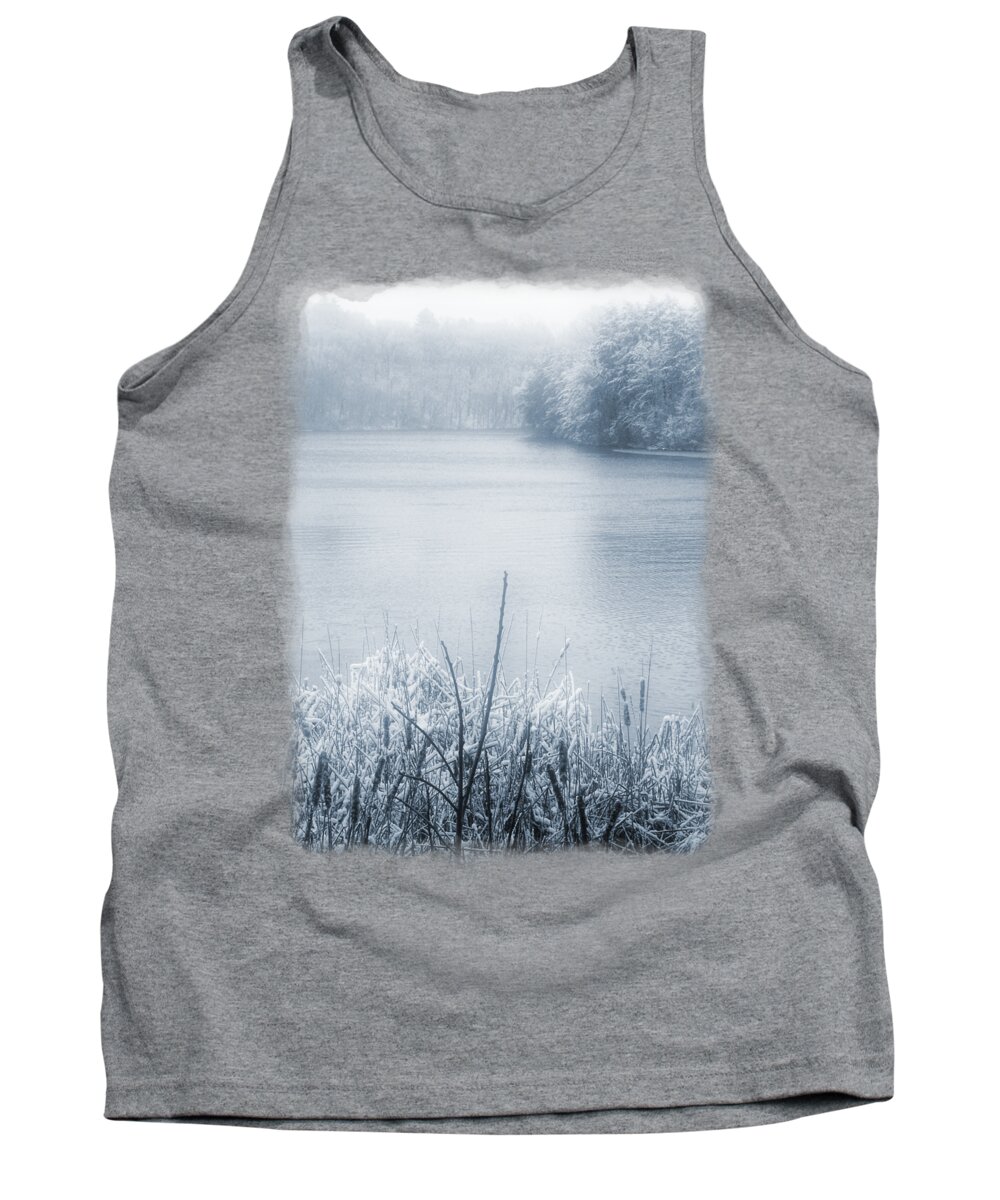 Snowfall Tank Top featuring the digital art Snowy River Landscape by Phil Perkins