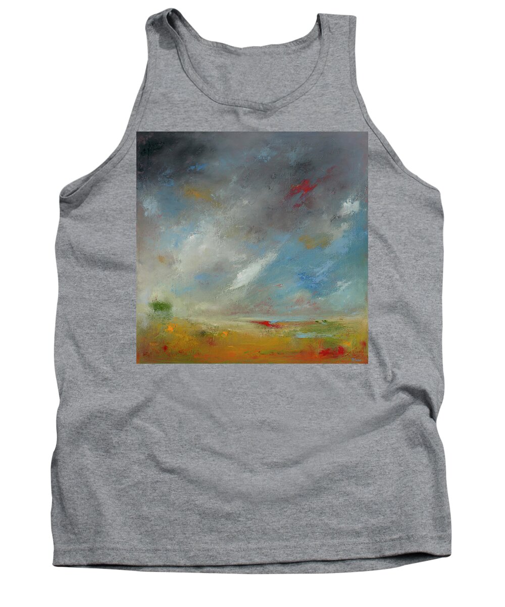 Landscape Tank Top featuring the painting Solitude by Roger Clarke
