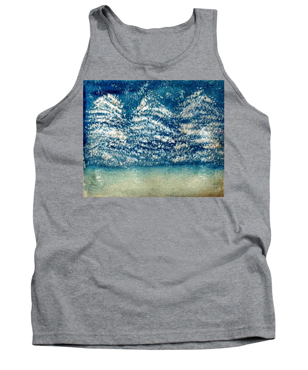 Represents Tank Top featuring the painting Winter Night On The Lake by Shady Lane Studios-Karen Howard