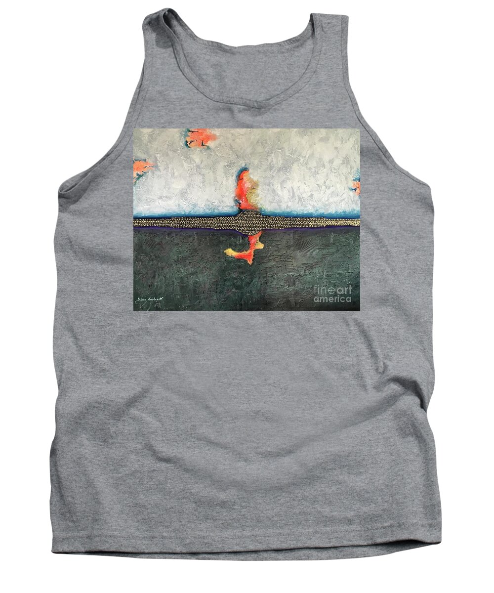 Art Tank Top featuring the painting Split mind by Maria Karlosak