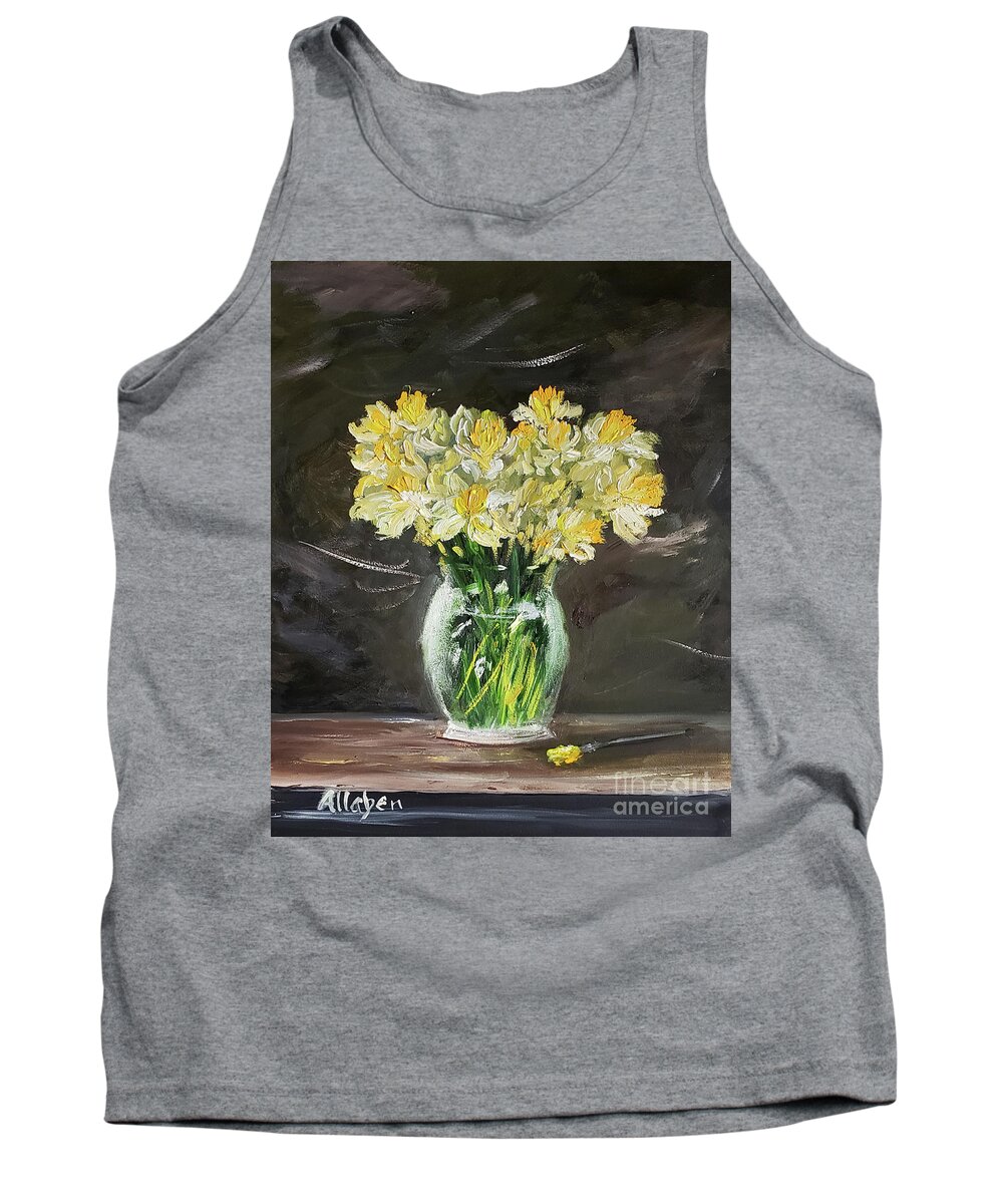 Still Life Tank Top featuring the painting Spring Daffodils by Stanton Allaben