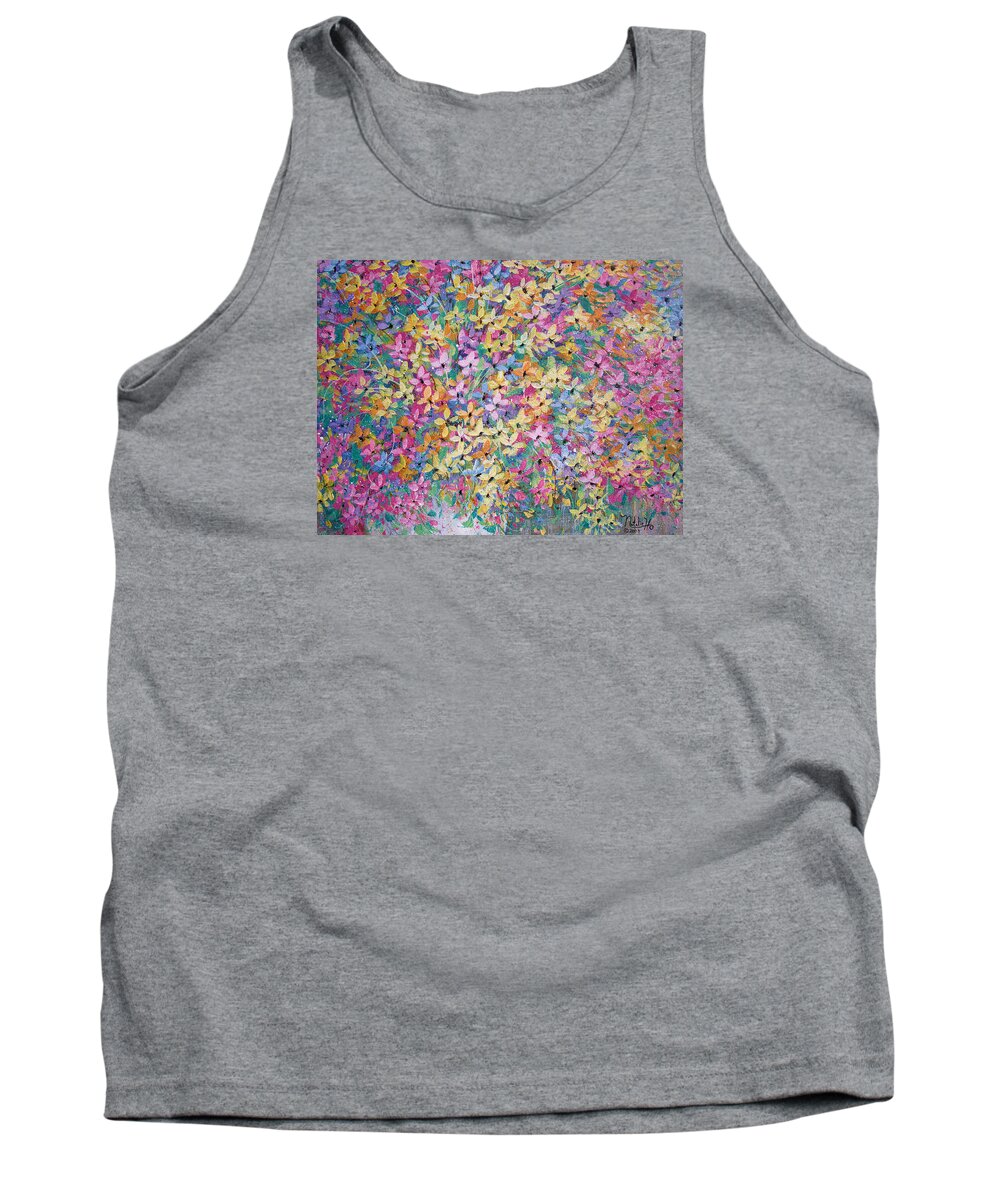 Flowers Tank Top featuring the painting Spring floral bouquet. by Natalie Holland