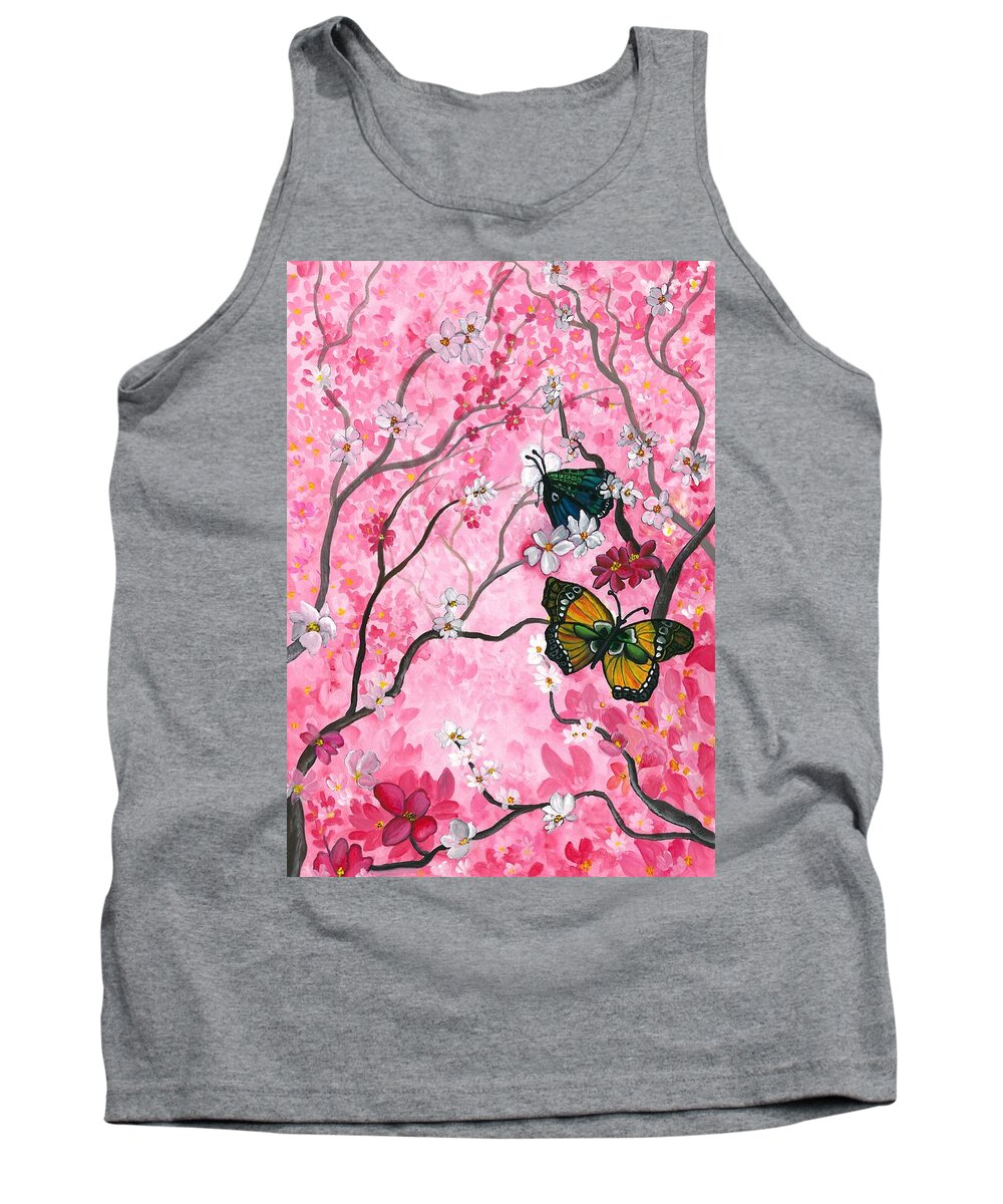 Spring Tank Top featuring the painting Springtime delight by Tara Krishna