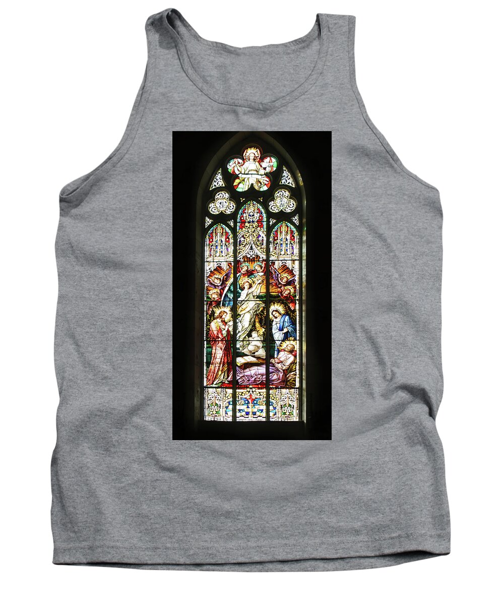 St. Joseph Oratory Tank Top featuring the photograph St. Joseph Oratory Stained Glass Window by Stoneworks Imagery