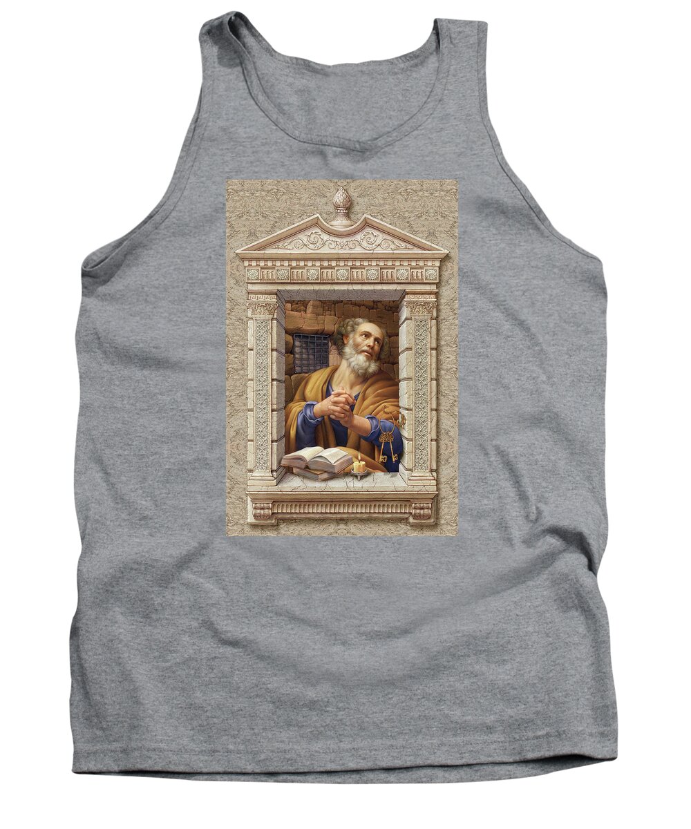 Christian Art Tank Top featuring the painting St. Peter by Kurt Wenner