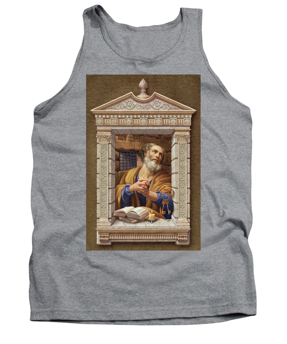 Christian Art Tank Top featuring the painting St. Peter 2 by Kurt Wenner
