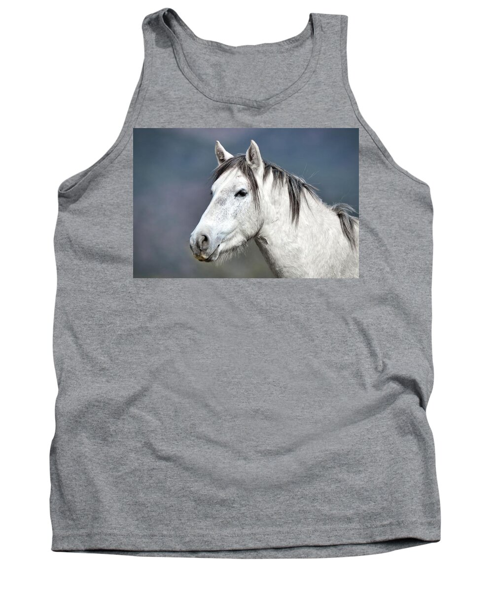 Wild Horses Tank Top featuring the photograph Stallion Portrait by American Landscapes