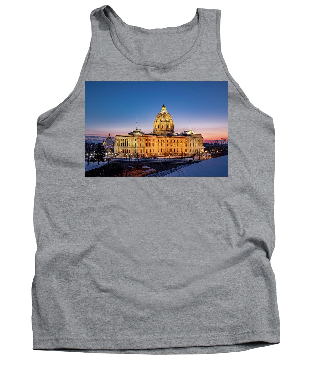Architecture Tank Top featuring the photograph State Capital Sunset by Kevin Argue