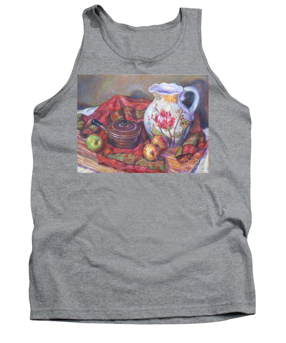 Ceramic Pitcher Tank Top featuring the painting Still Life With White Pitcher by Veronica Cassell vaz