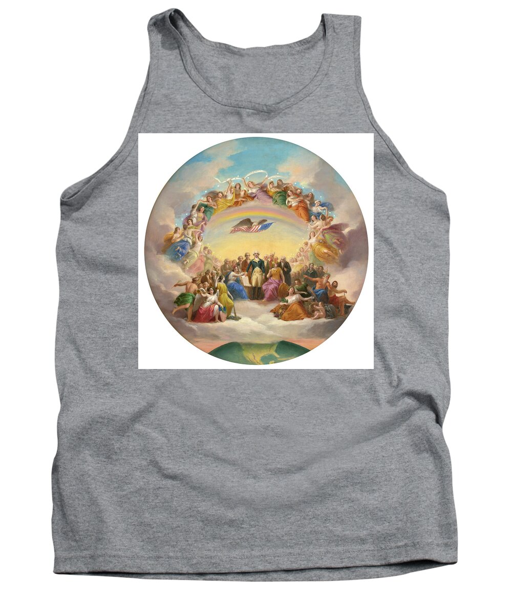 Architecture Tank Top featuring the painting Study for the Apotheosis of Washington, U.S. Capitol Dome by Constantino Brumidi