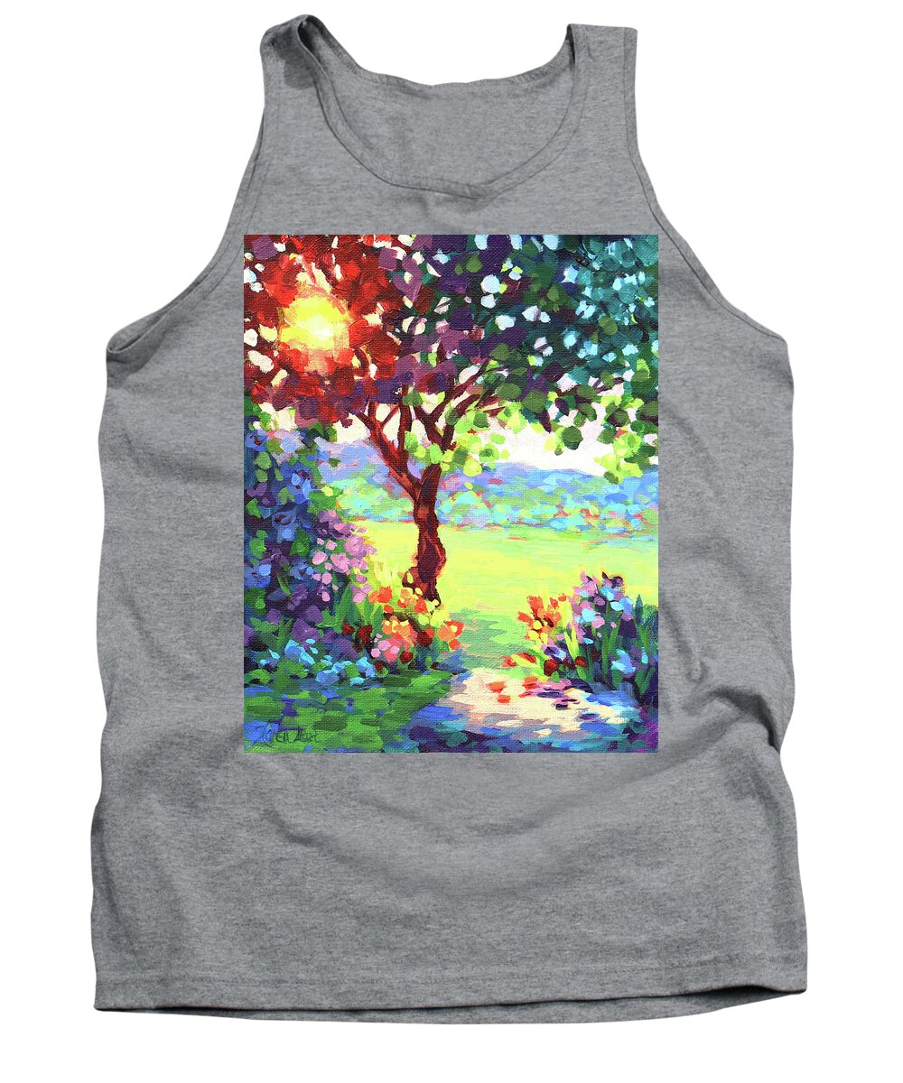 Landscape Tank Top featuring the painting Summer Color by Karen Ilari