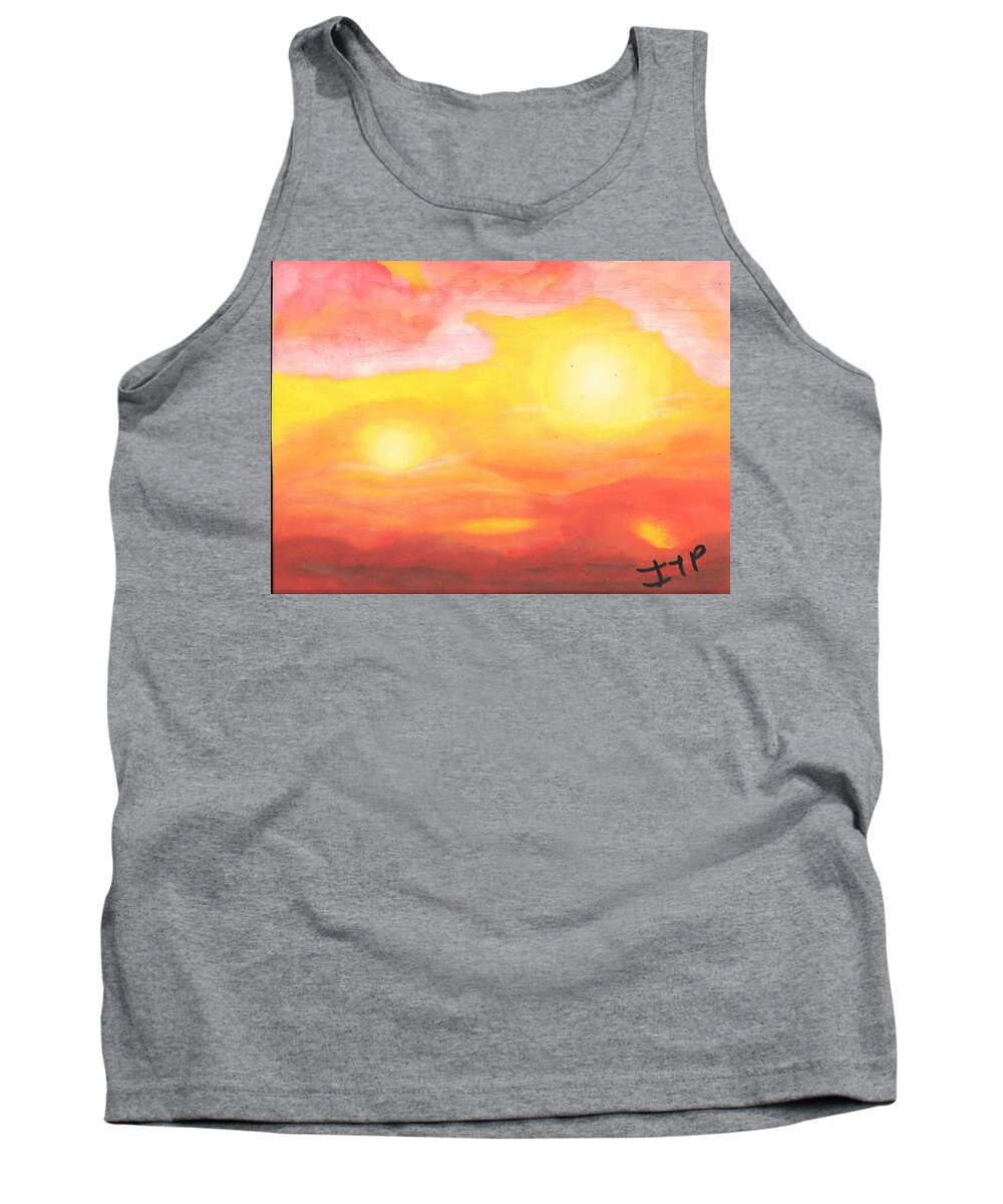 Sun Tank Top featuring the painting Sun Like Me by Esoteric Gardens KN