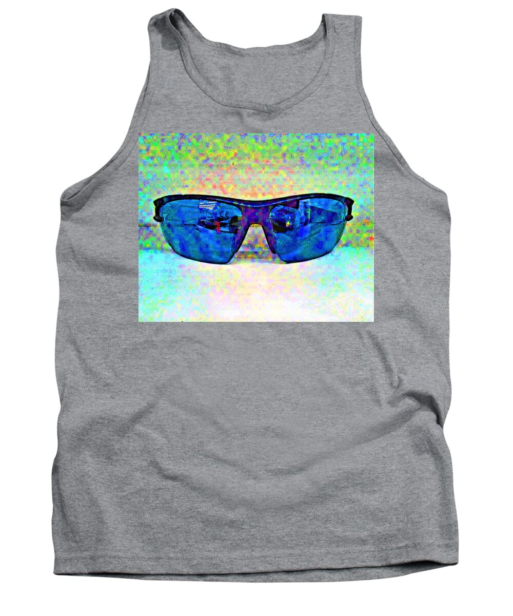 Glasses Tank Top featuring the photograph Sunglasses Solarized by Andrew Lawrence