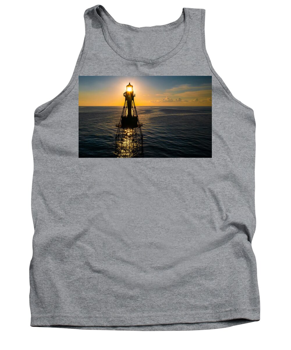 Lighthouse Tank Top featuring the photograph SunLightHouse by Todd Tucker
