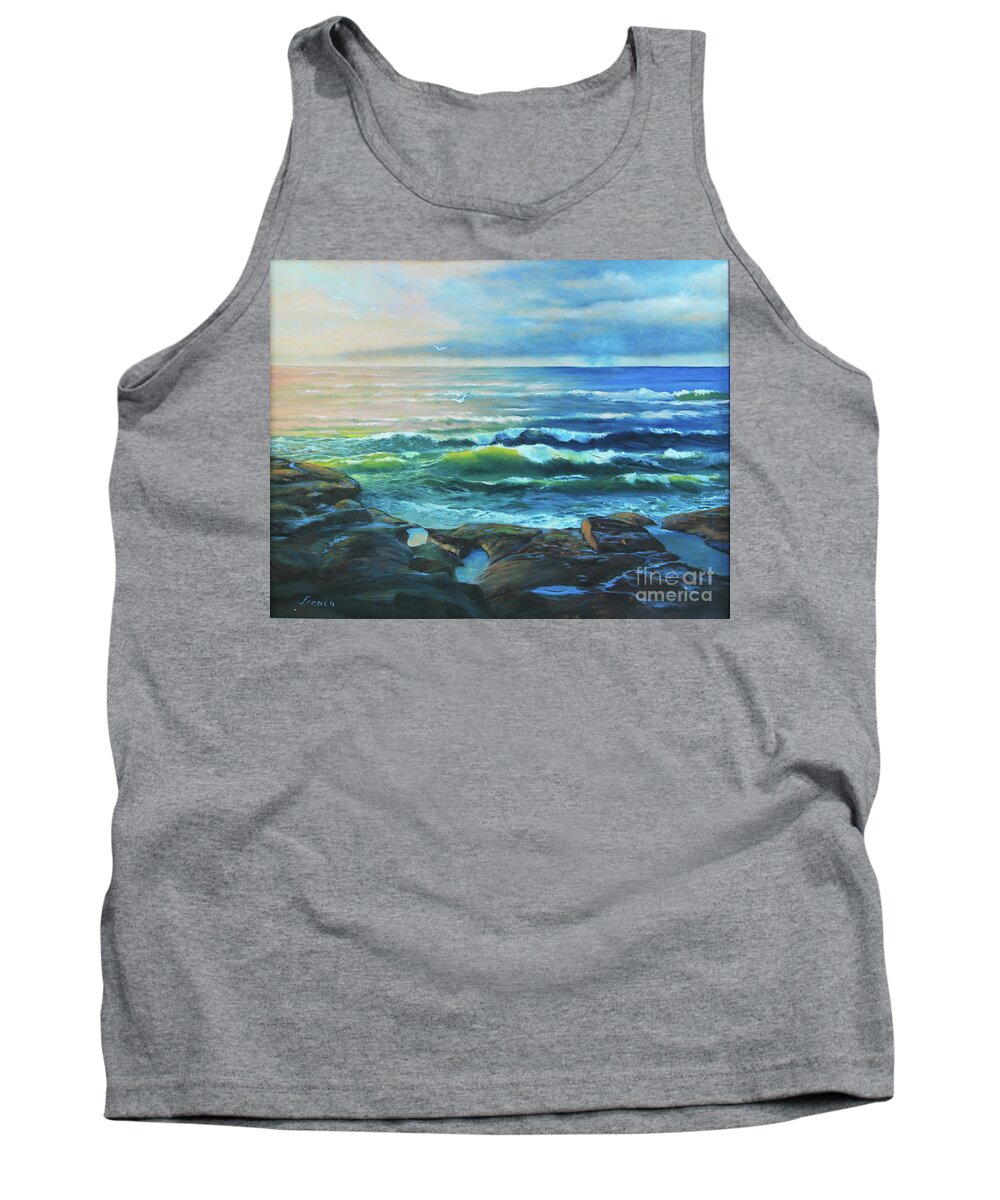 Oregon Tank Top featuring the painting Sunrise After the Storm by Jeanette French