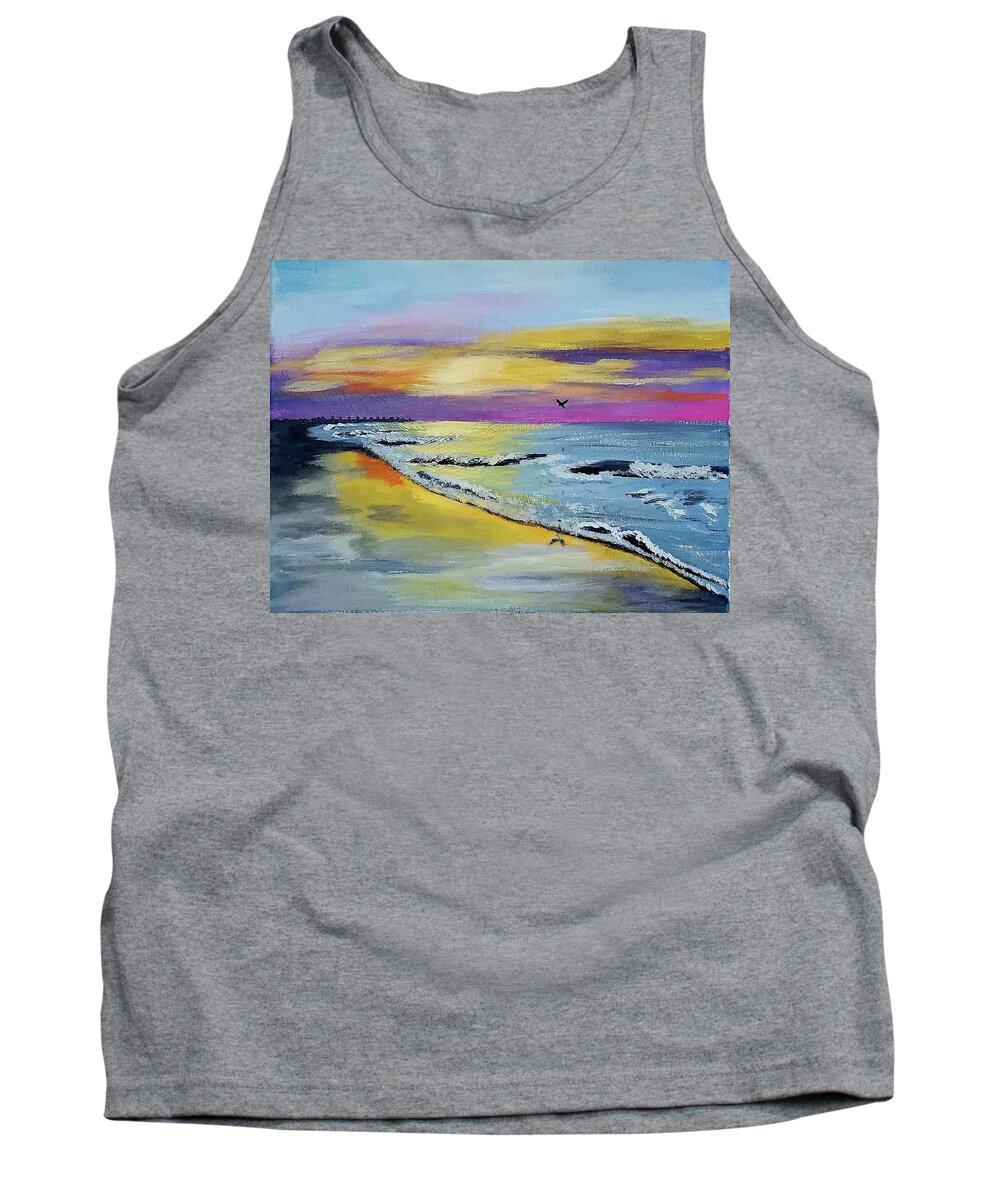  Tank Top featuring the painting Sunrise on the Beach by Amy Kuenzie