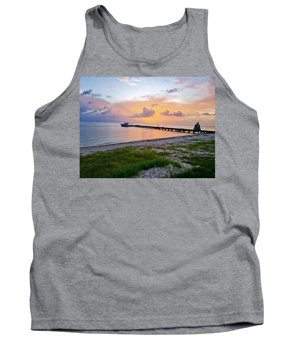 Sunset Tank Top featuring the photograph Sunset at the beach by De Aventureo