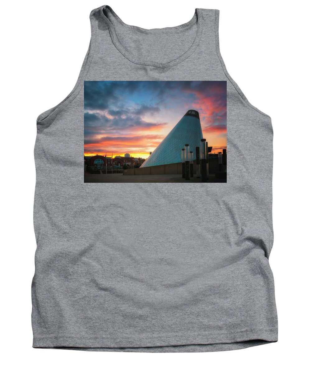 Museum Of Glass Tank Top featuring the photograph Sunset at the Museum of Glass by Ryan Manuel