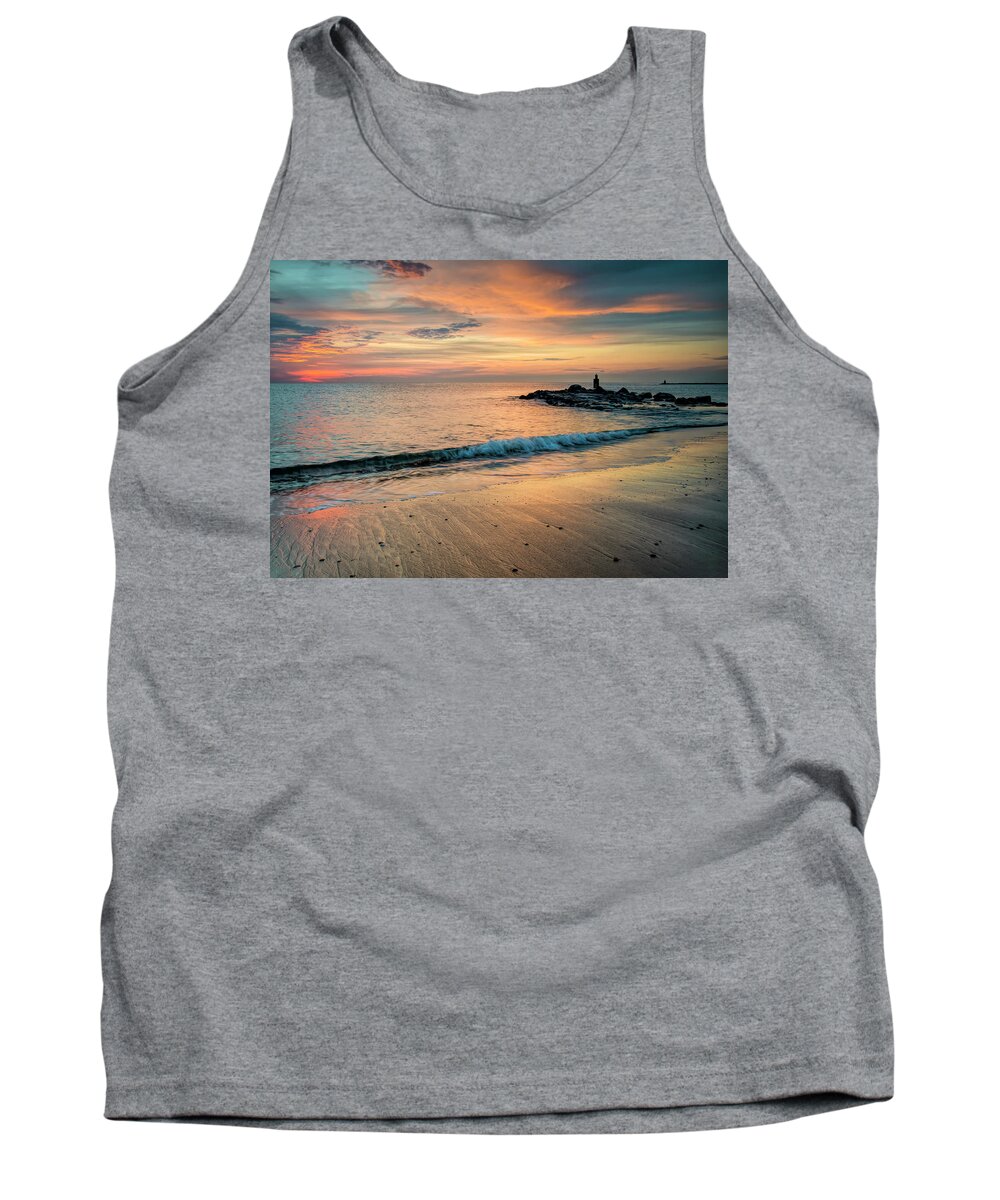 Sunset Tank Top featuring the photograph Sunset by the sea by Marjolein Van Middelkoop