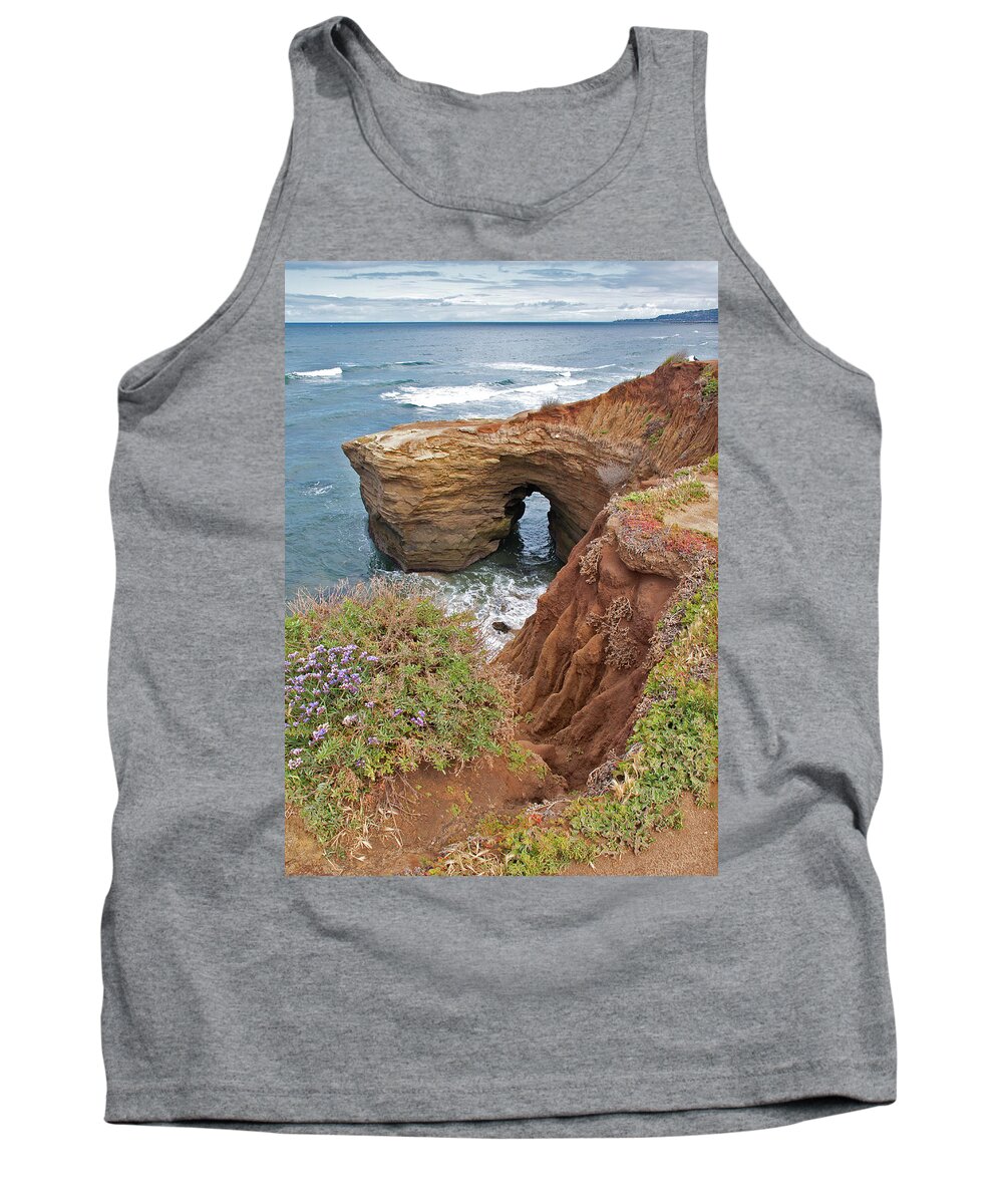 Sunset Cliffs Tank Top featuring the photograph Sunset Cliffs in Point Loma - San Diego, California by Denise Strahm