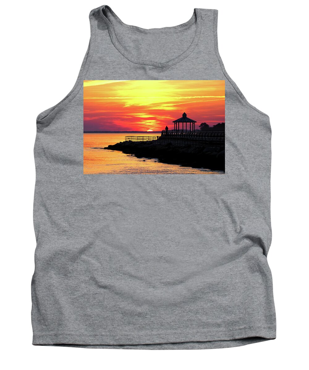 Sunset Tank Top featuring the photograph Sunset Over Indian River Bay by Bill Swartwout