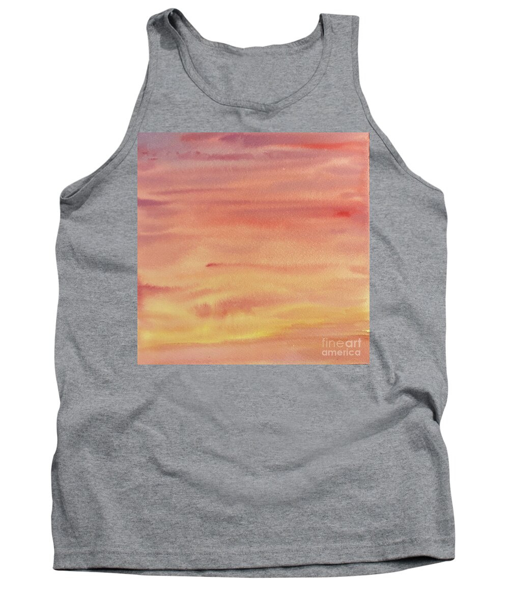 Sunset Tank Top featuring the painting Sunset Sky by Lisa Neuman